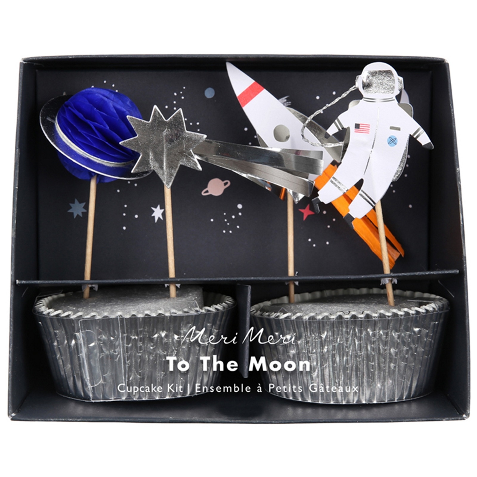 Meri Meri Space To the Moon Cupcake Decorating Kit (Set of 24)