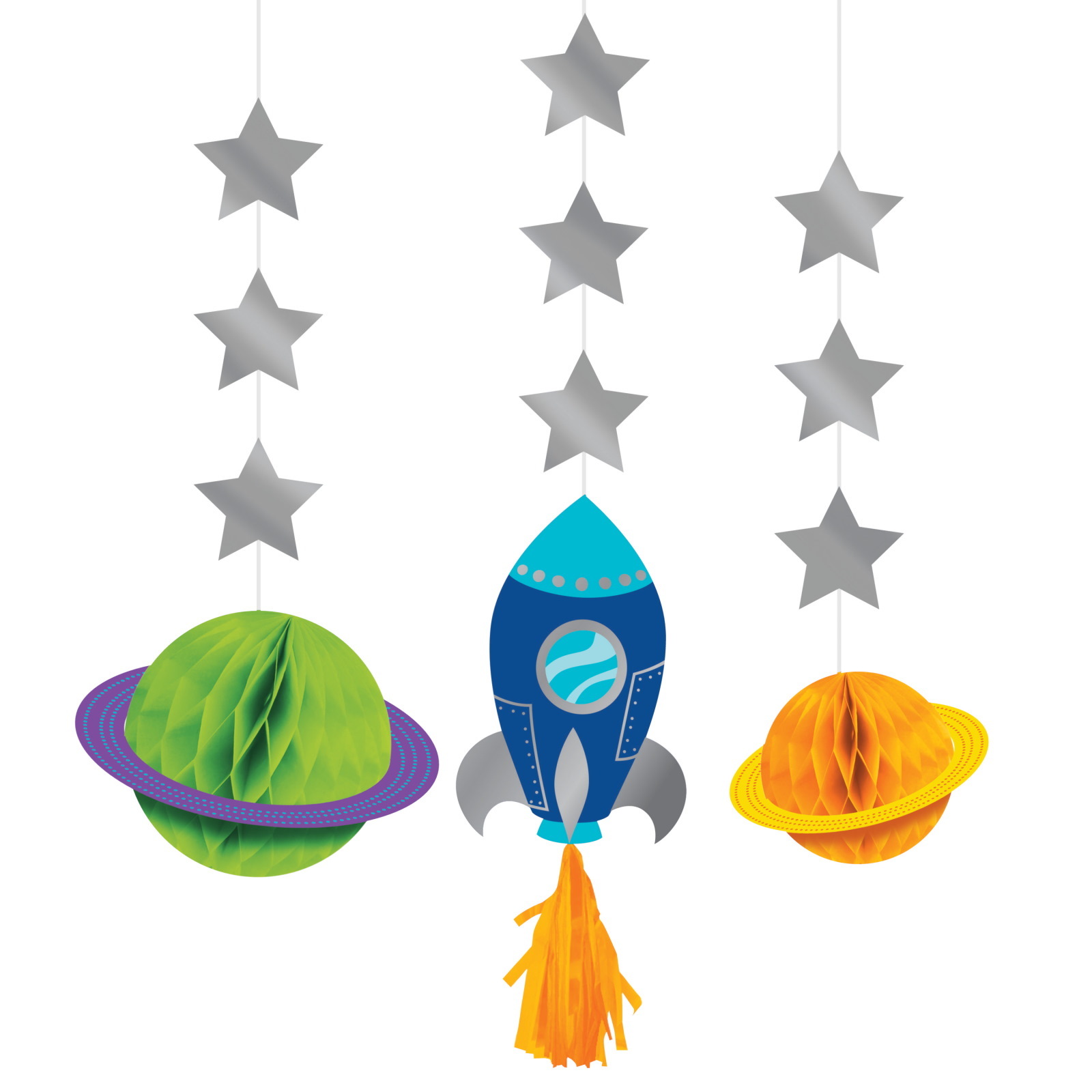 Space Party Hanging Decorations (Pack of 3)