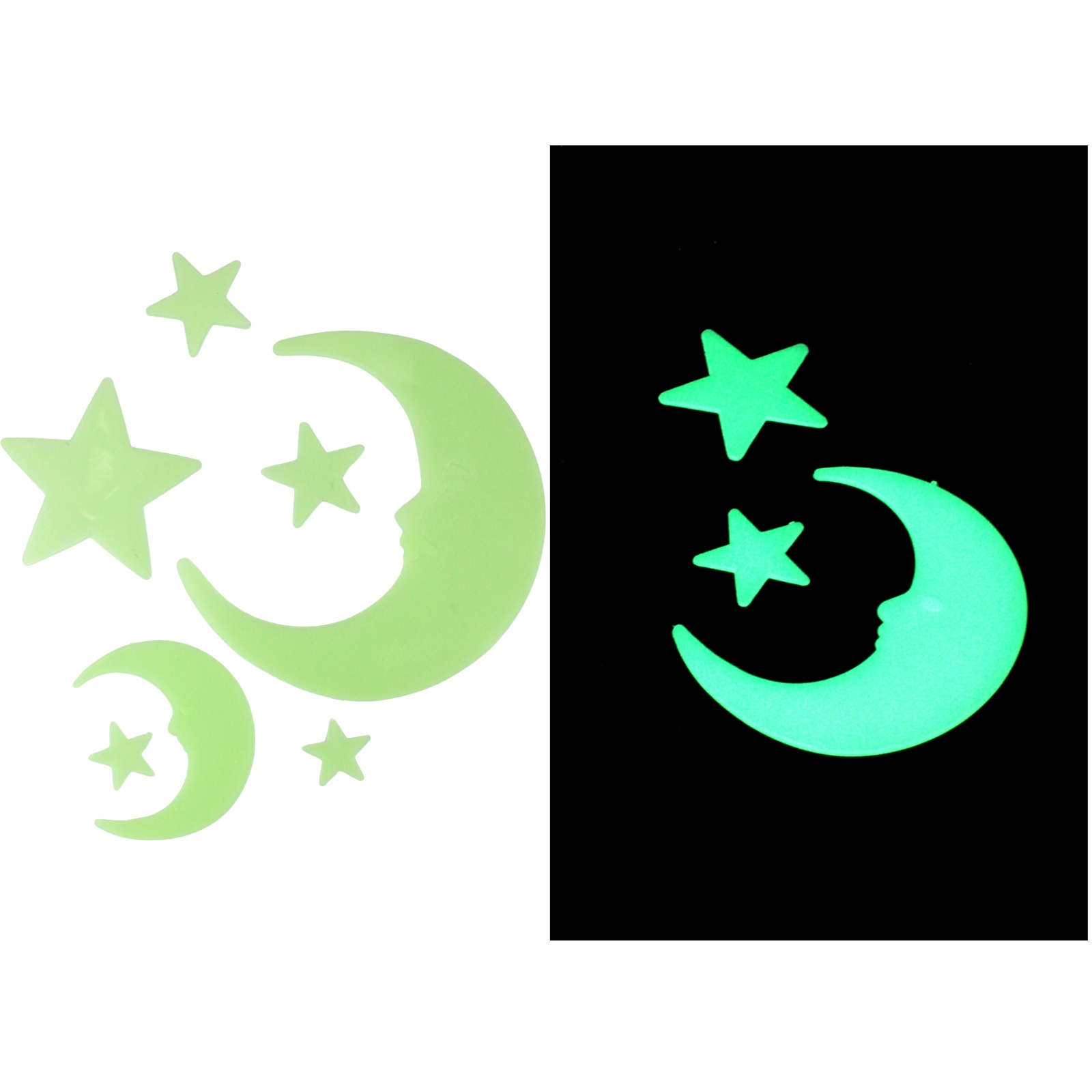 7Pcs Glow in the Dark Moon & Stars
