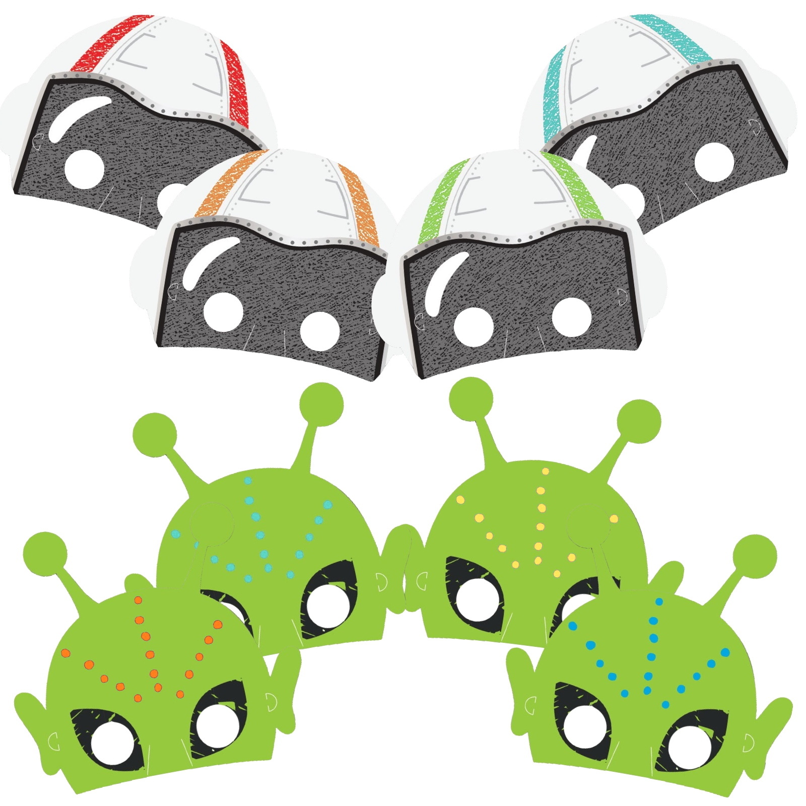 Blast Off Party Masks (Pack of 8)