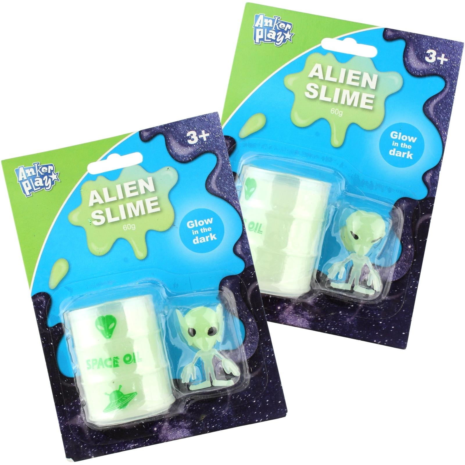 Glow in the Dark Slime Barrel with Alien Figurine