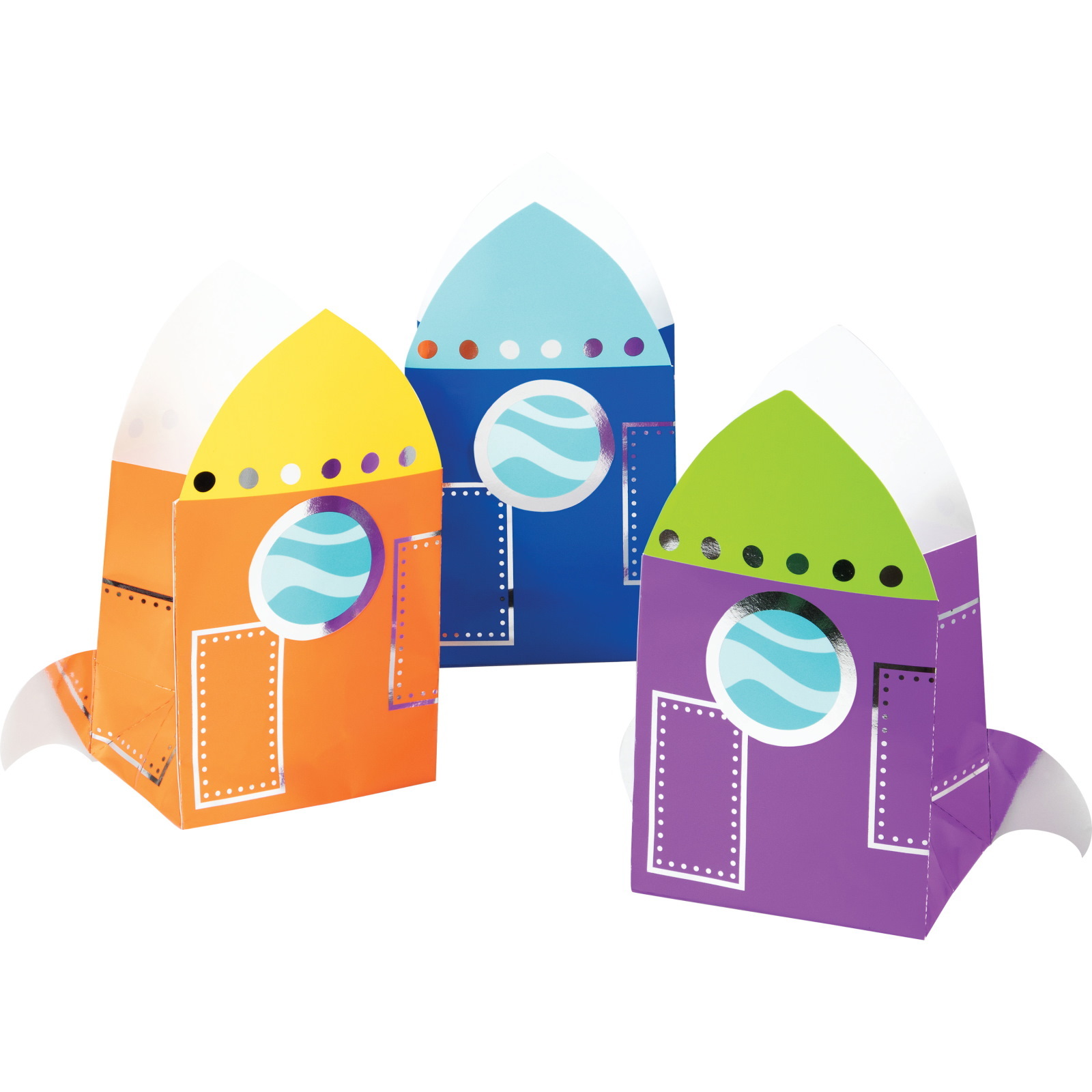 Space Party Rocket Ship Lolly/Treat Bags (Pack of 8)
