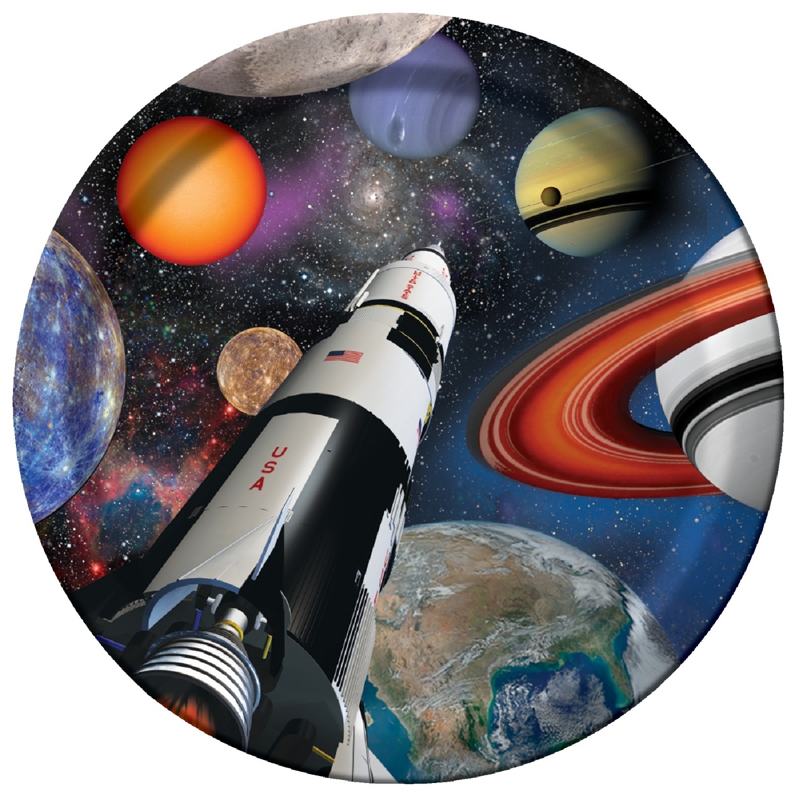 Space Blast Large Paper Plates (Pack of 8)