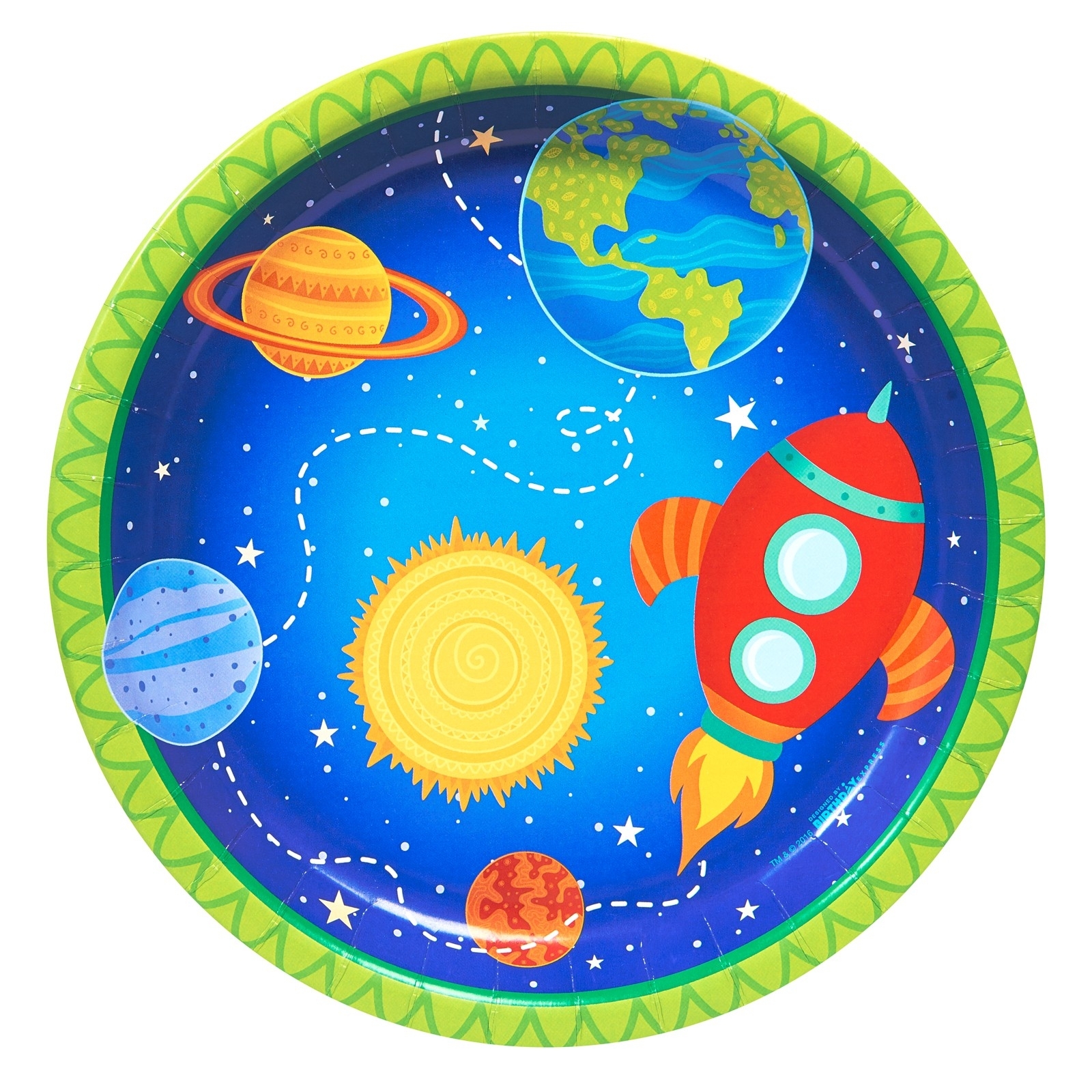 Rocket to Space Large Paper Plates (Pack of 8)