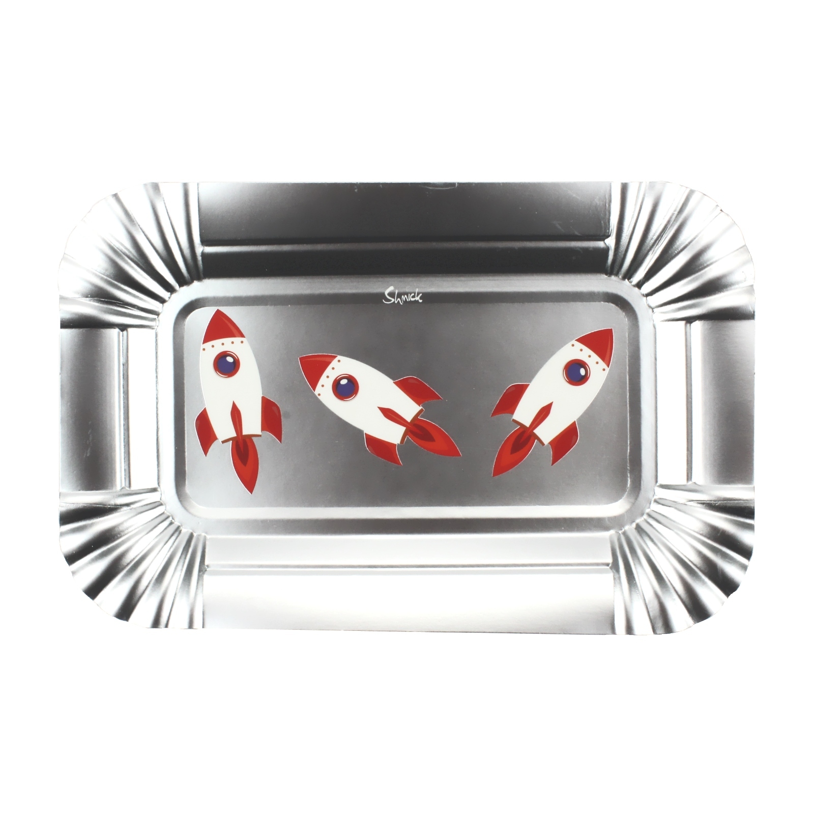 Space Voyage Mini 16cm Rectangular Paper Platters (Pack of 12)