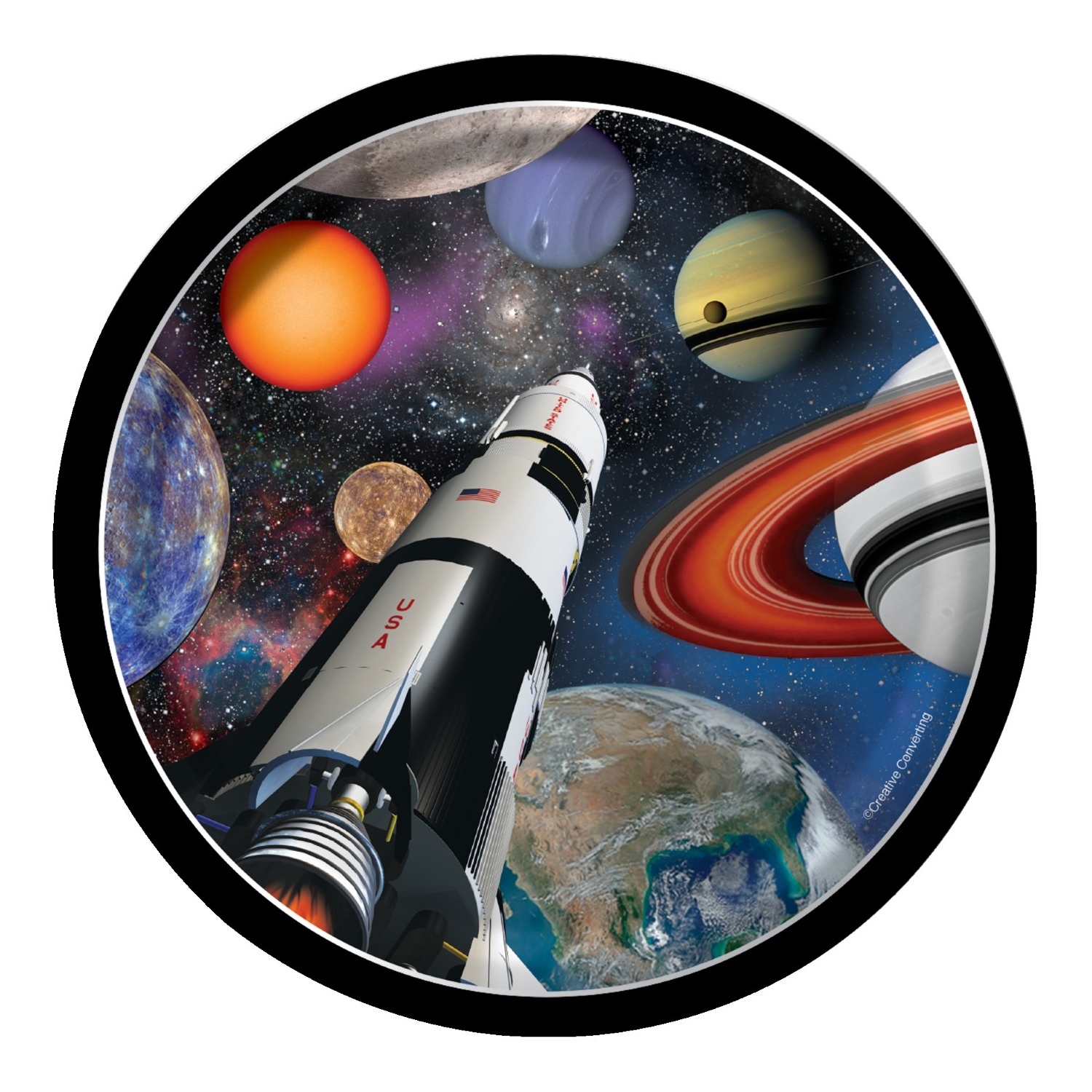 Space Blast Small Paper Plates (Pack of 8)