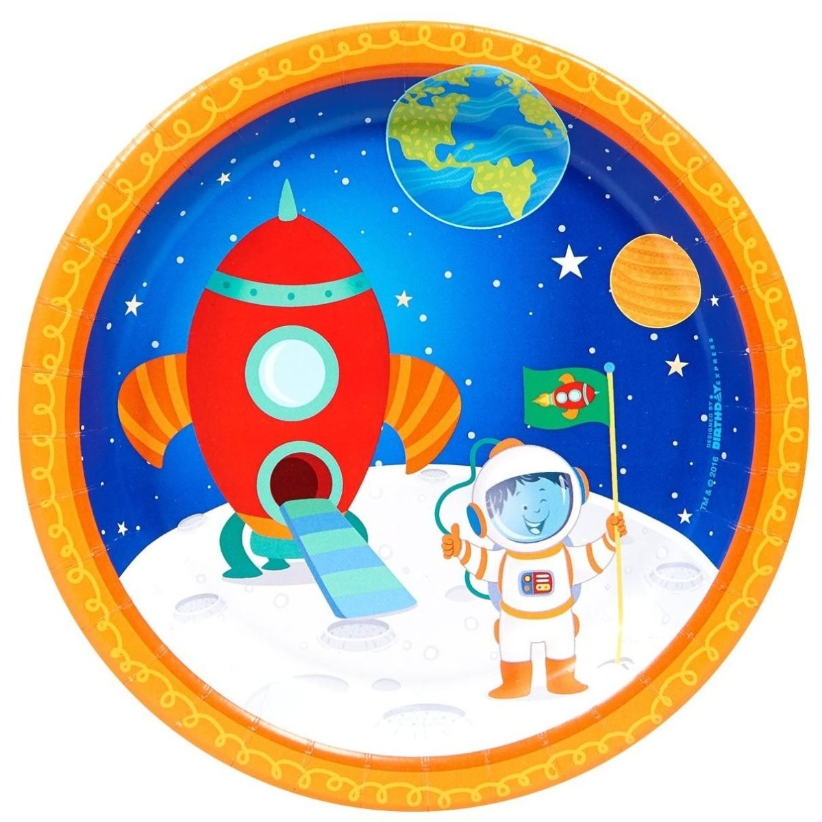 Rocket to Space Small Paper Plates (Pack of 8)
