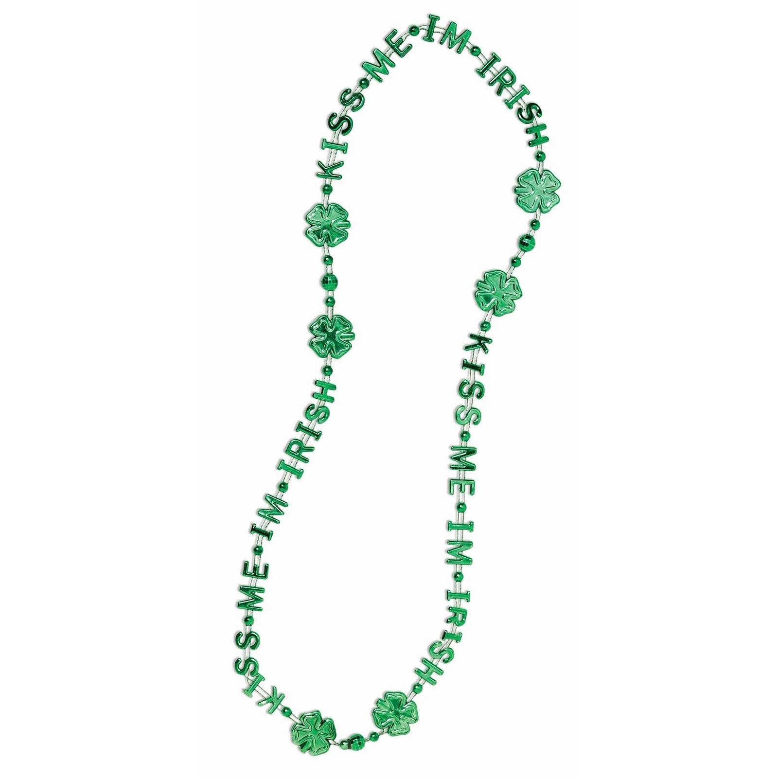 St. Patrick's Day Kiss Me I'm Irish Beads Adult Costume Accessory