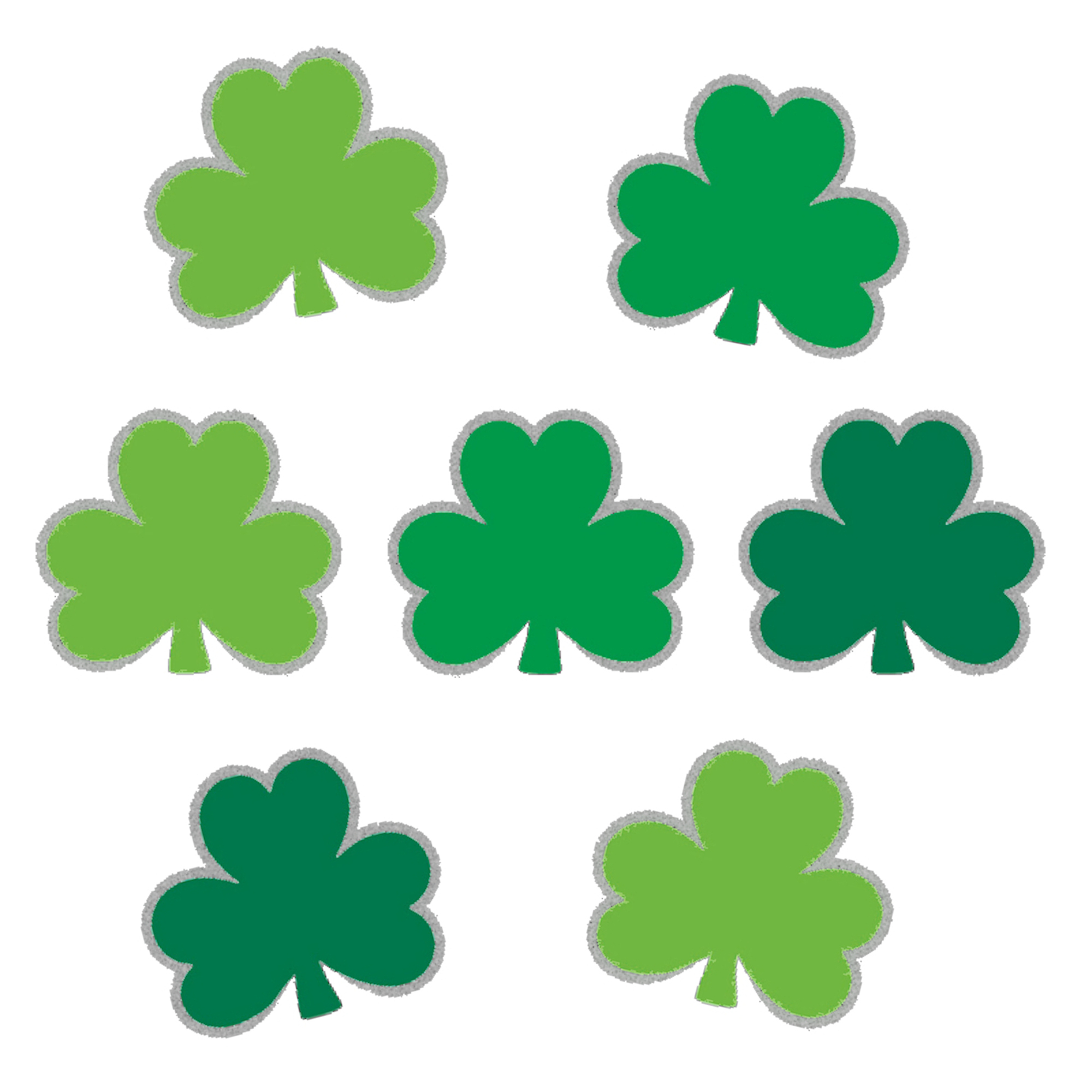 St. Patrick's Day Shamrock Cardboard Cutouts 6cm (Pack of 50)