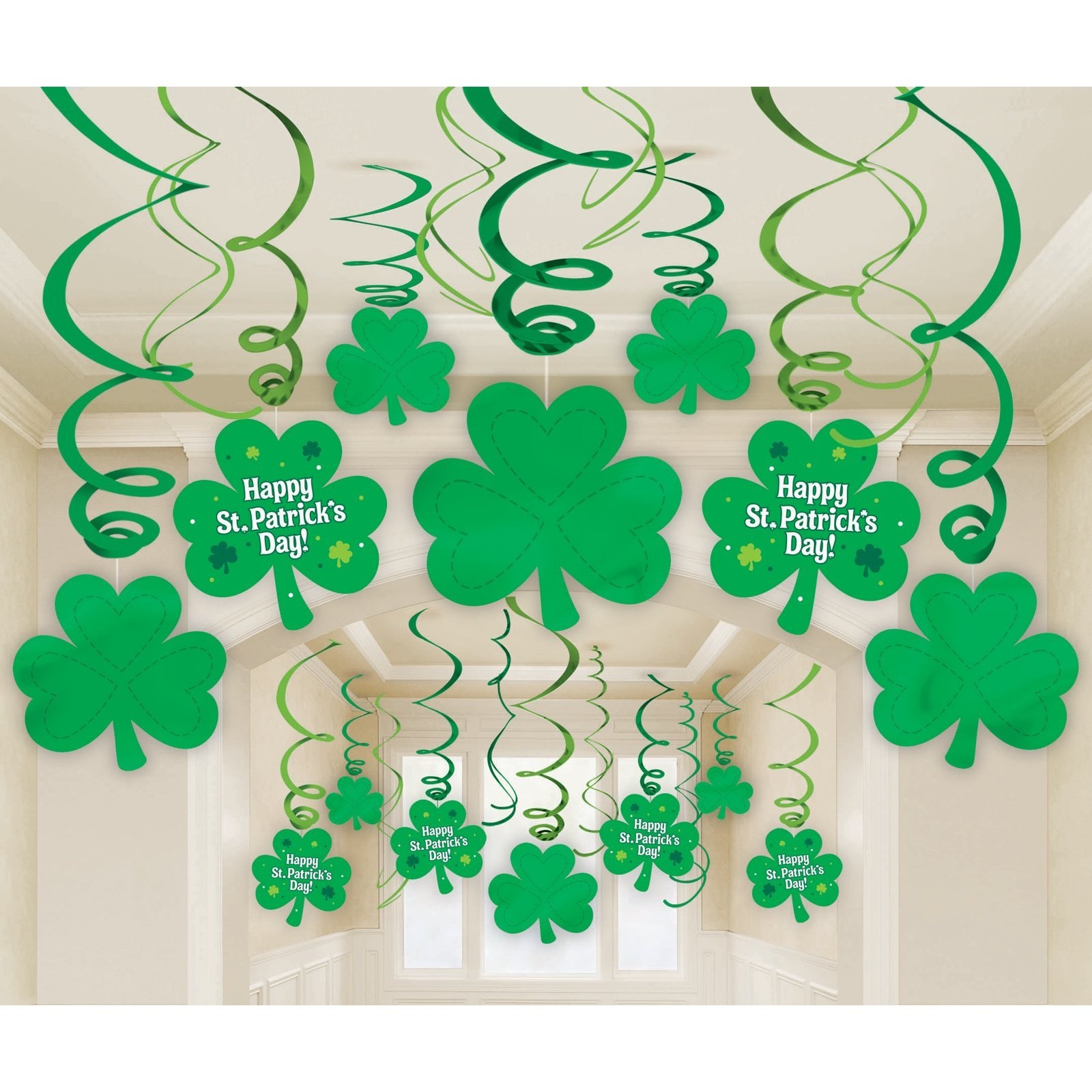 St. Patrick's Day Swirl Decorations (30 Pieces)