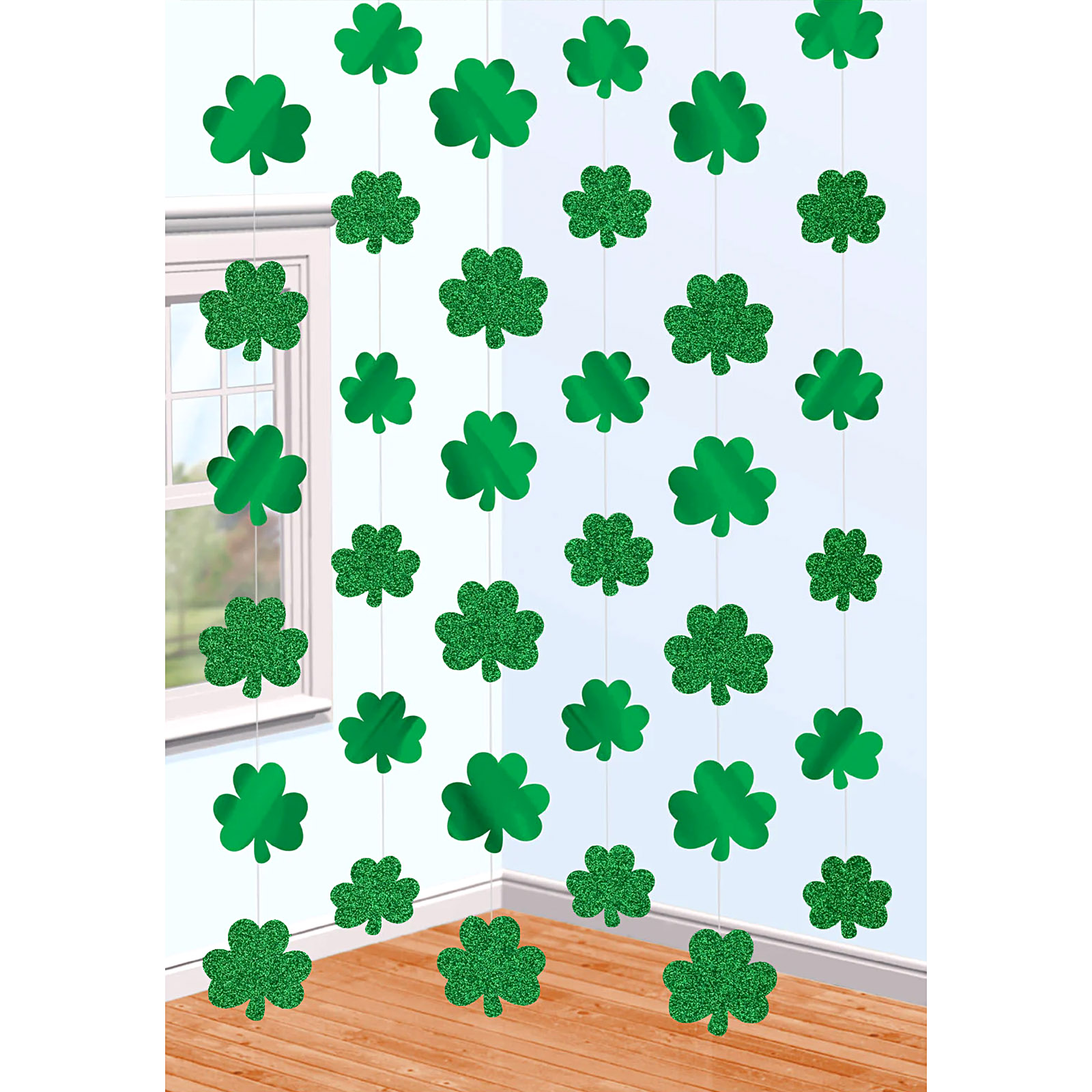 St. Patrick's Day Shamrock String Decorations (Pack of 6)
