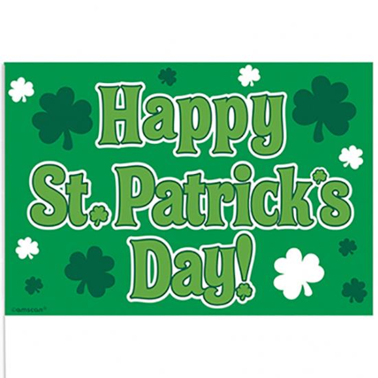 Happy St. Patrick's Day Plastic Stick Flags Pack of 12