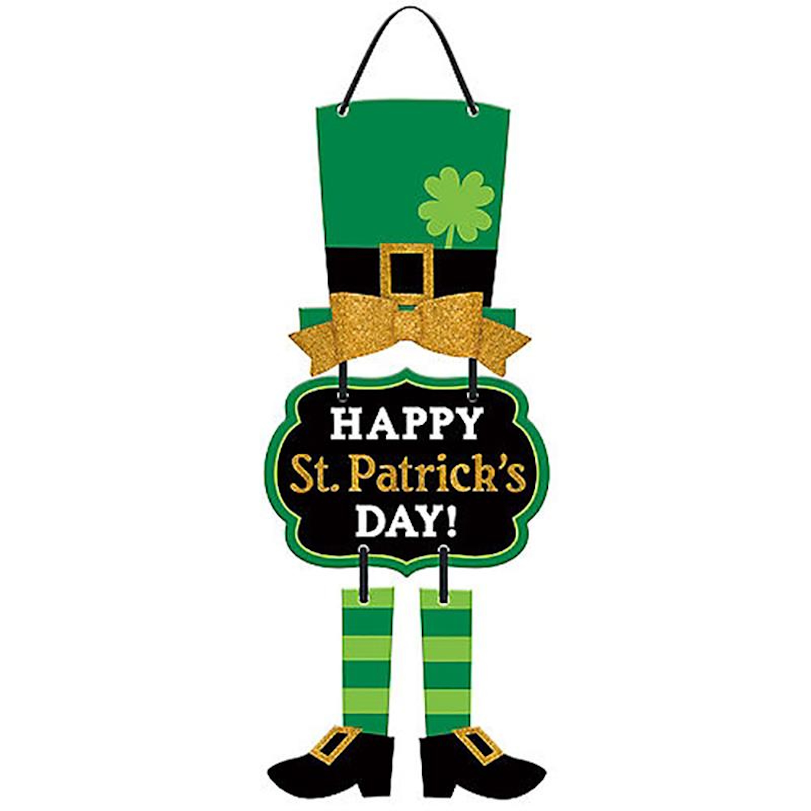 Happy St. Patrick's Day Leprechaun Glittered Sign