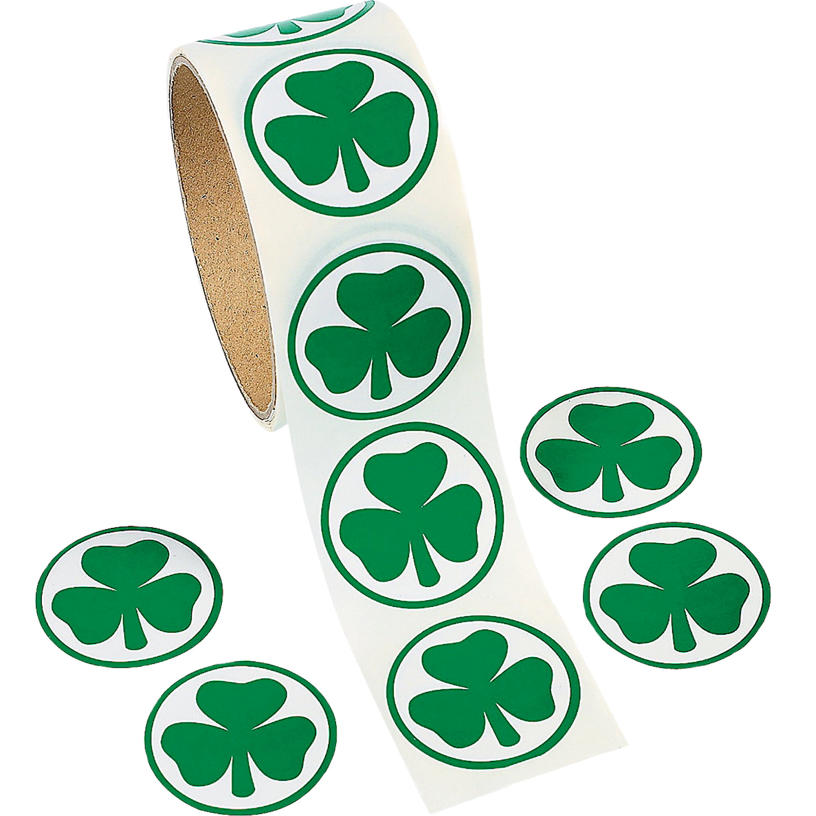 St. Patrick's Day Shamrock Jumbo Stickers (Roll of 100) 