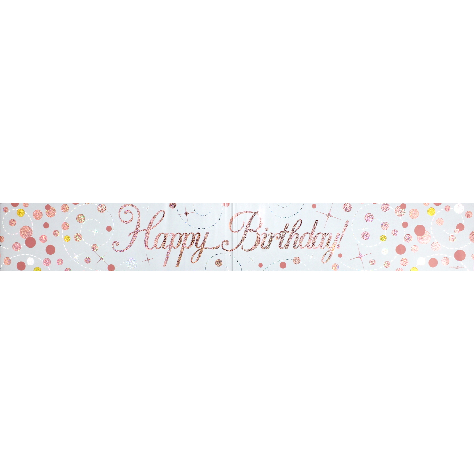 Sparkling Fizz Rose Gold Happy Birthday Birthday Banner