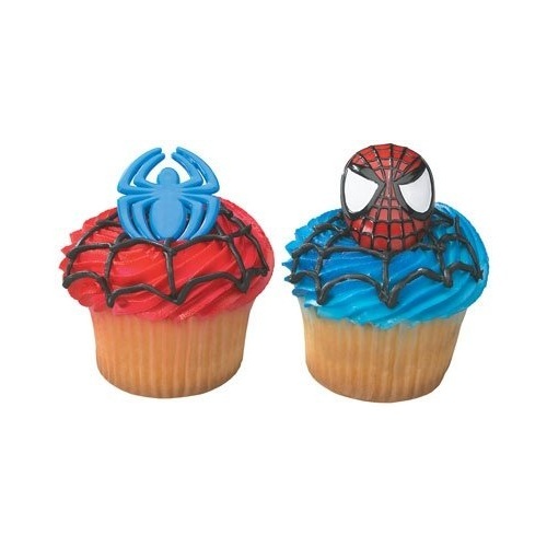 Spiderman Cupcake Rings (Pack of 12)