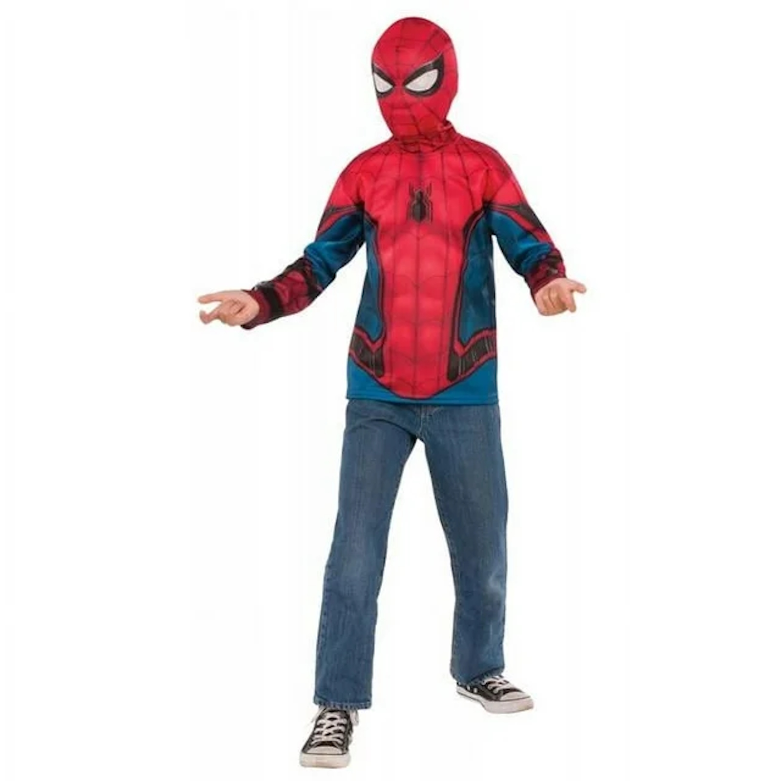 Spider-Man Shirt Mask Child Costume Set Large