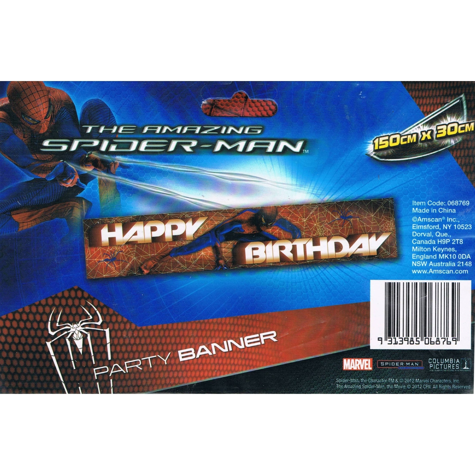 Spiderman 4 Happy Birthday Banner