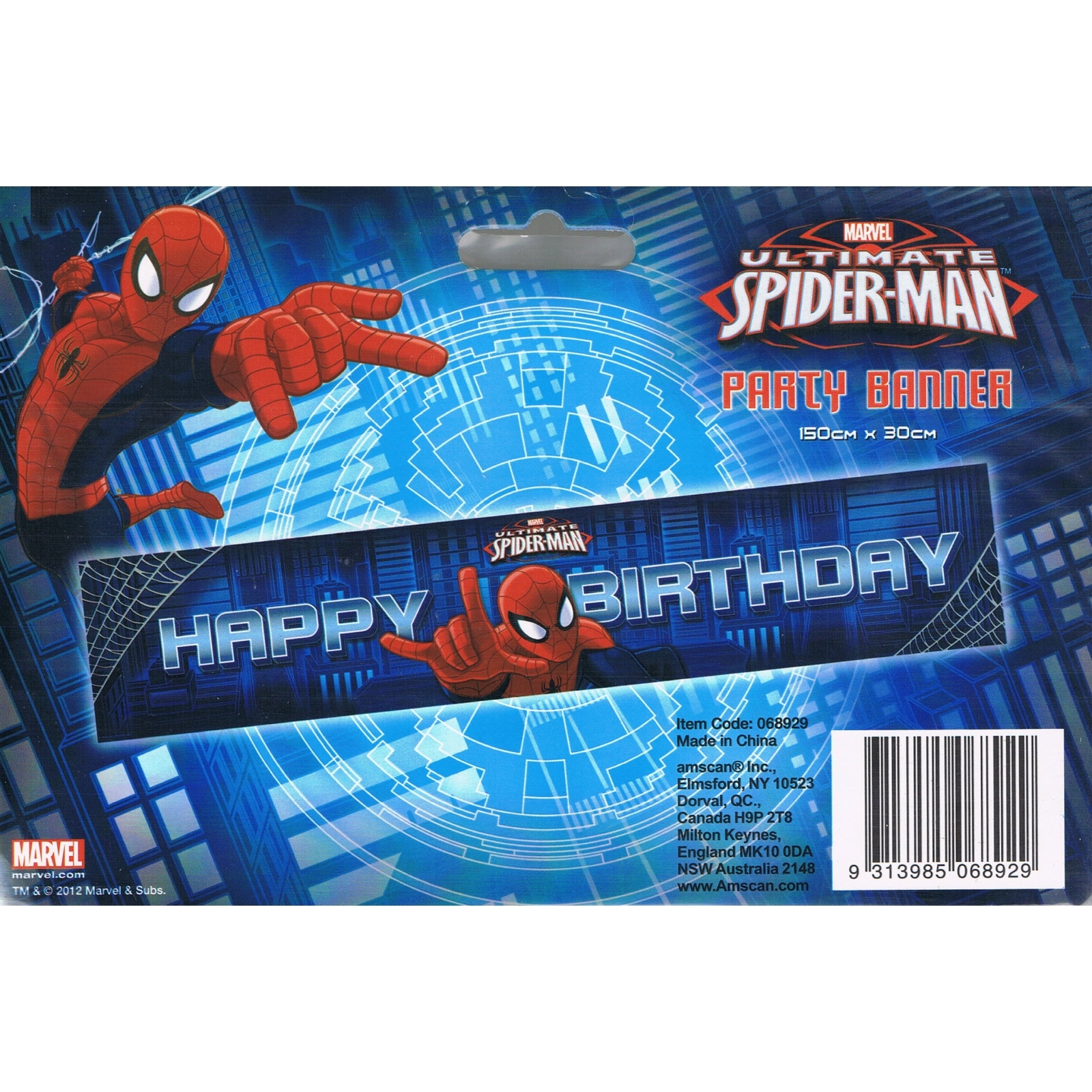 Ultimate Spiderman Happy Birthday Banner