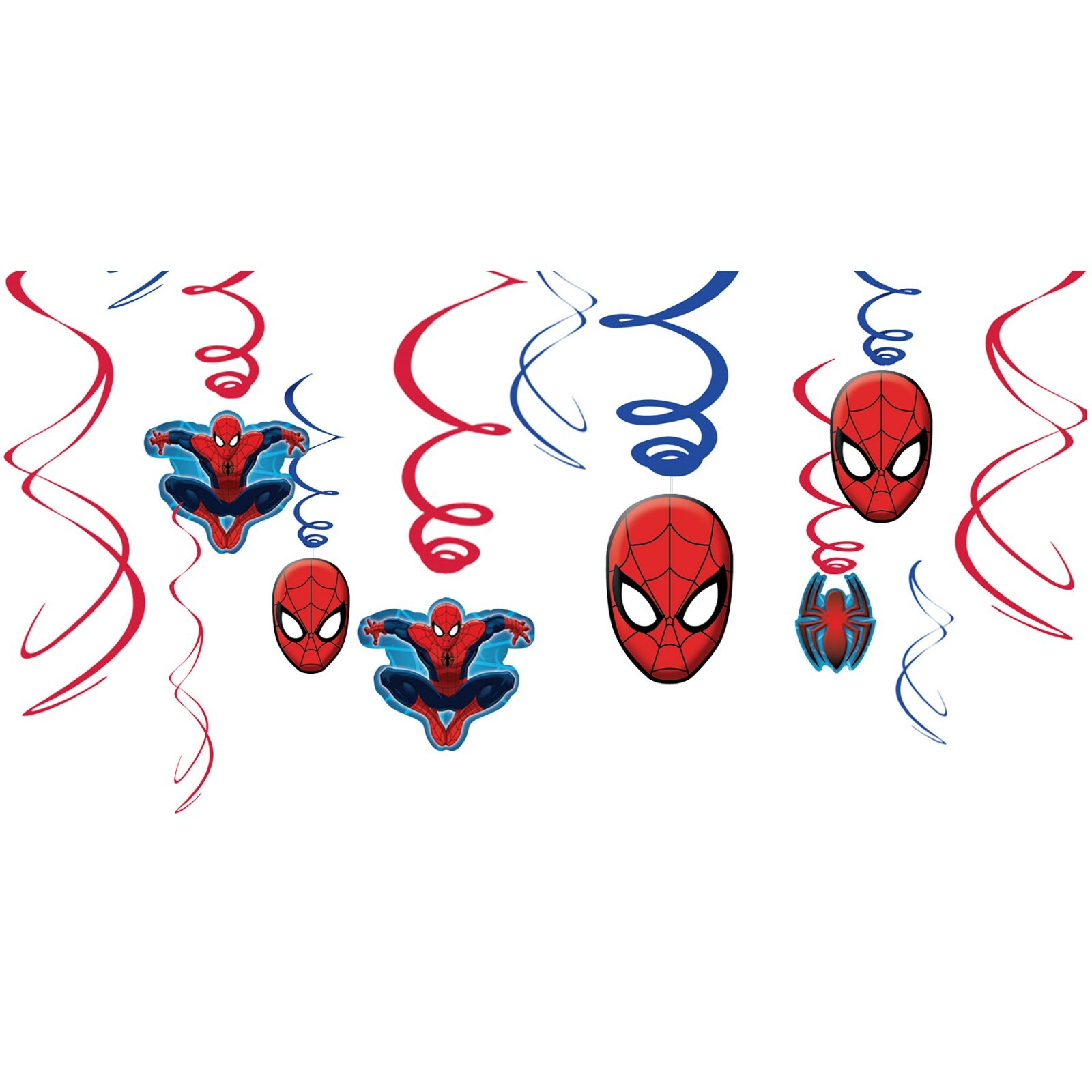 Ultimate Spiderman Swirl Decorations (Pack of 12)