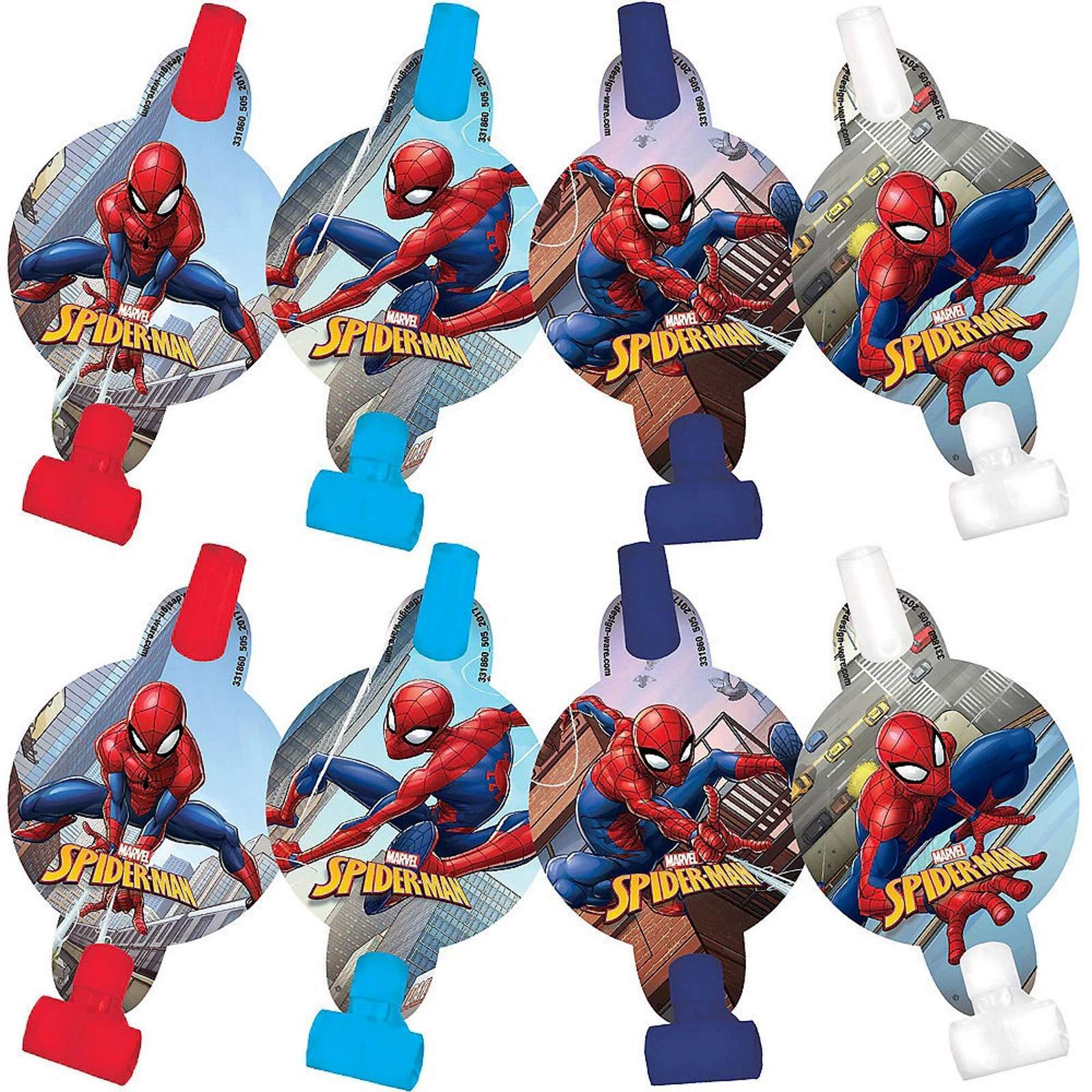 Spiderman Webbed Wonder Party Blowers (Pack of 8)