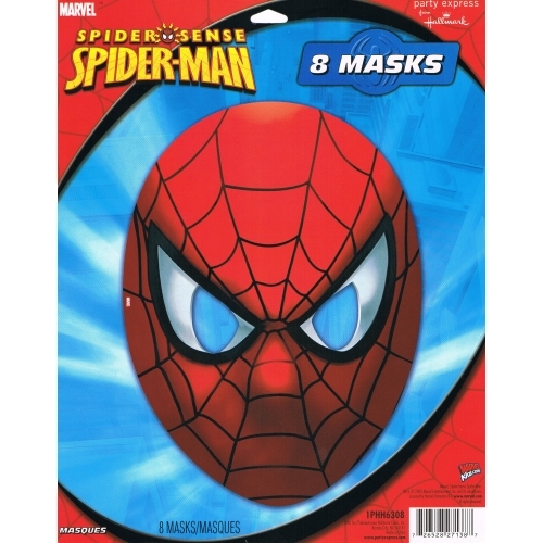 Spiderman Party Masks (Pack of 8)
