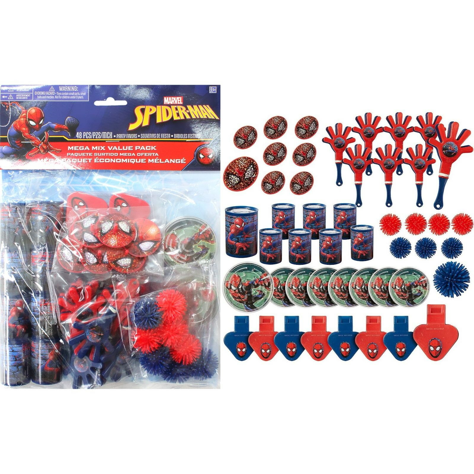 Spiderman Webbed Wonder Party Favour Pack (48 Pieces)