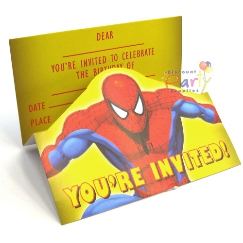 Spiderman Party Invitations (Pack of 8)