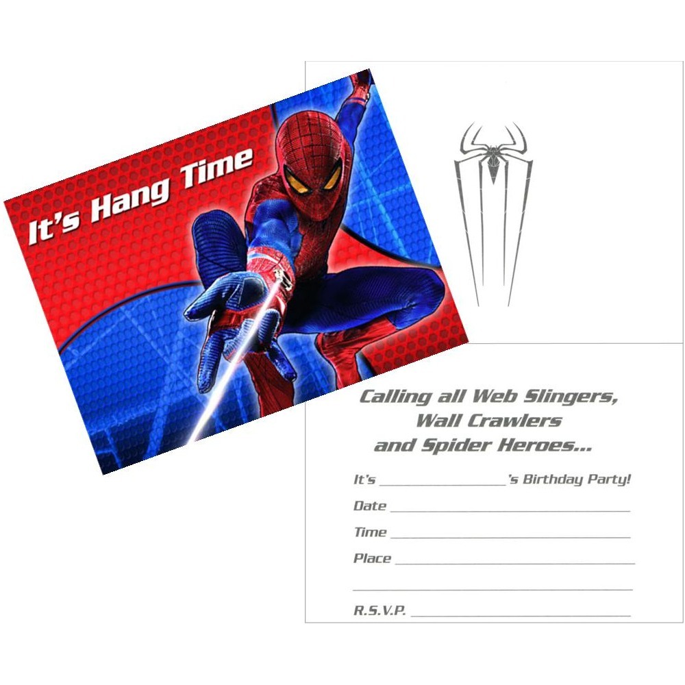 Amazing Spiderman Party Invitations (Pack of 8)