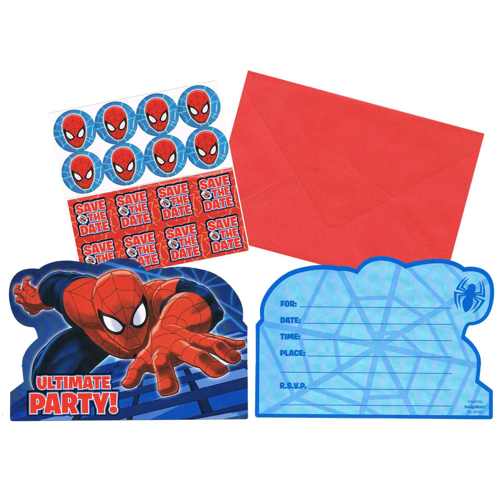 Ultimate Spiderman Party Invitation Set (Pack of 8)
