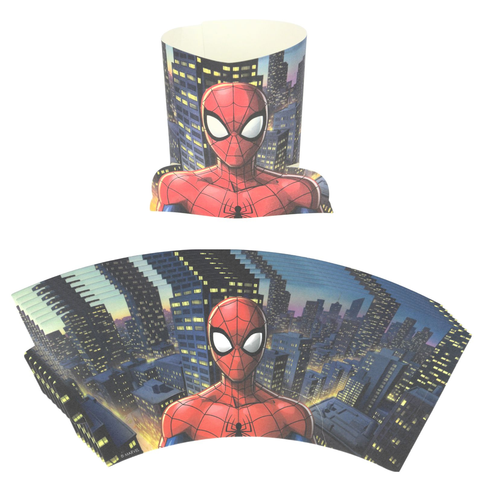 Spiderman City Scape Paper Cup Sleeves (Pack of 8) 