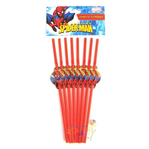 Spiderman Drinking Straws (Pack of 8)