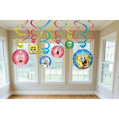 SpongeBob Squarepants Swirl Decorations (Pack of 12)