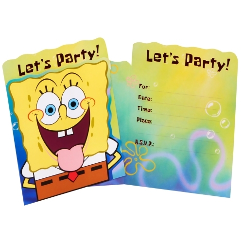 SpongeBob Squarepants Party Invitations (Pack of 8)