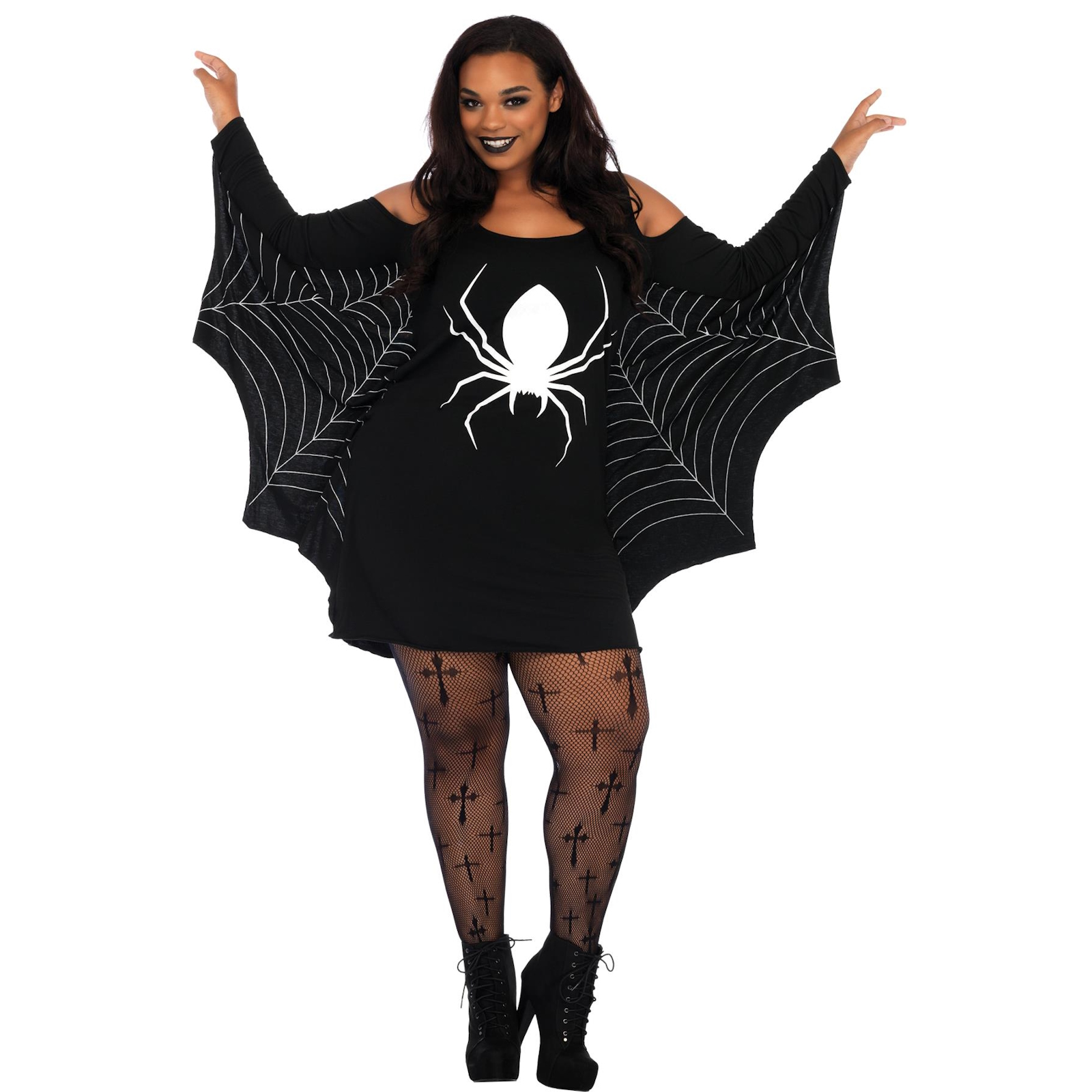 Jersey Dress Spider Web Adult Plus Costume XXL