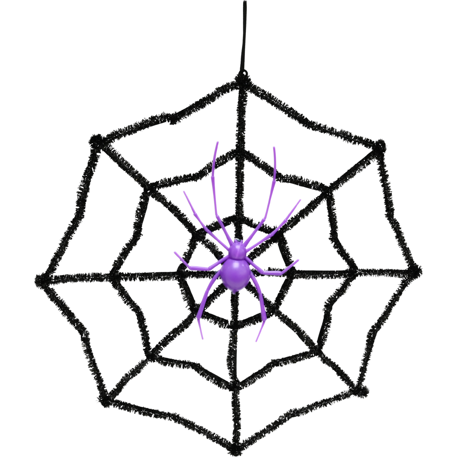 Spiderweb Black Tinsel Wall Decoration