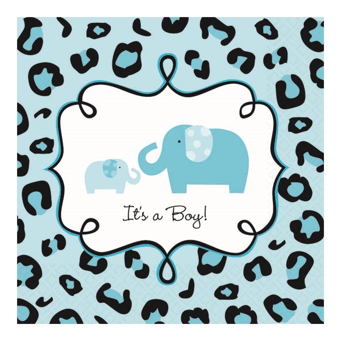 Sweet Safari Boy Small Napkins / Serviettes (Value Pack of 36)
