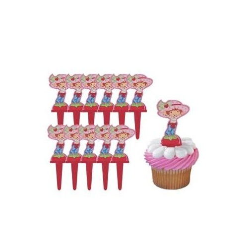 Strawberry Shortcake Cupcake Picks (Pack of 12)