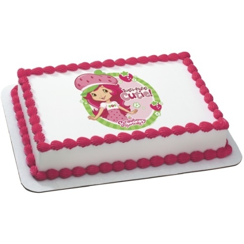 Strawberry Shortcake Edible Icing Cake Decoration