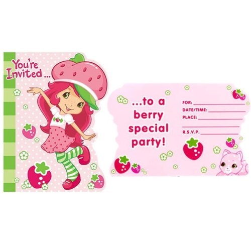 Strawberry Shortcake Party Invitations (Pack of 8)