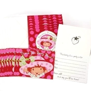 Strawberry Shortcake Party Invitations & Thank You Cards (8 of each)