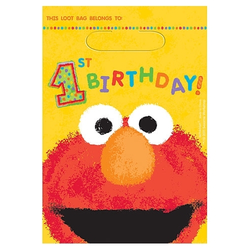 Sesame Street 1st Birthday Lolly/Treat Bags (Pack of 8)