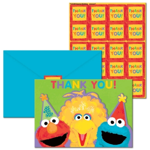 Sesame Street 1st Birthday Party Thank You Cards (Value Pack of 20)