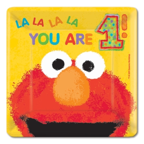 Sesame Street Elmo 1st Birthday Small Paper Plates (Value Pack of 18)