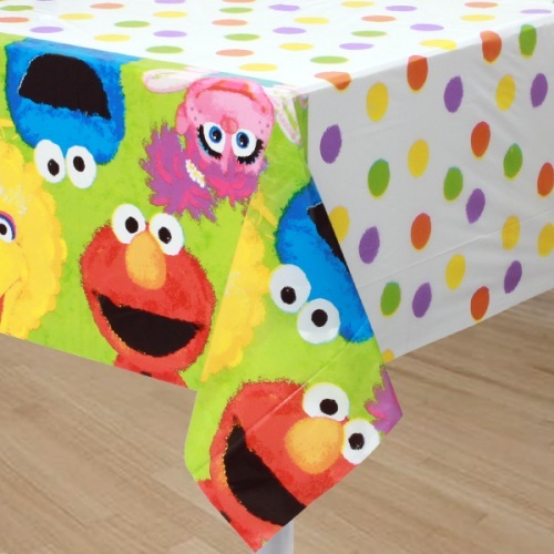 Sesame Street 1st Birthday Plastic Tablecloth