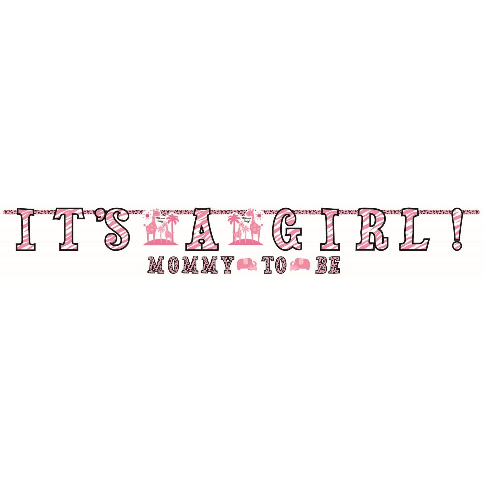 Sweet Safari Girl Jumbo Letter Banner Kit