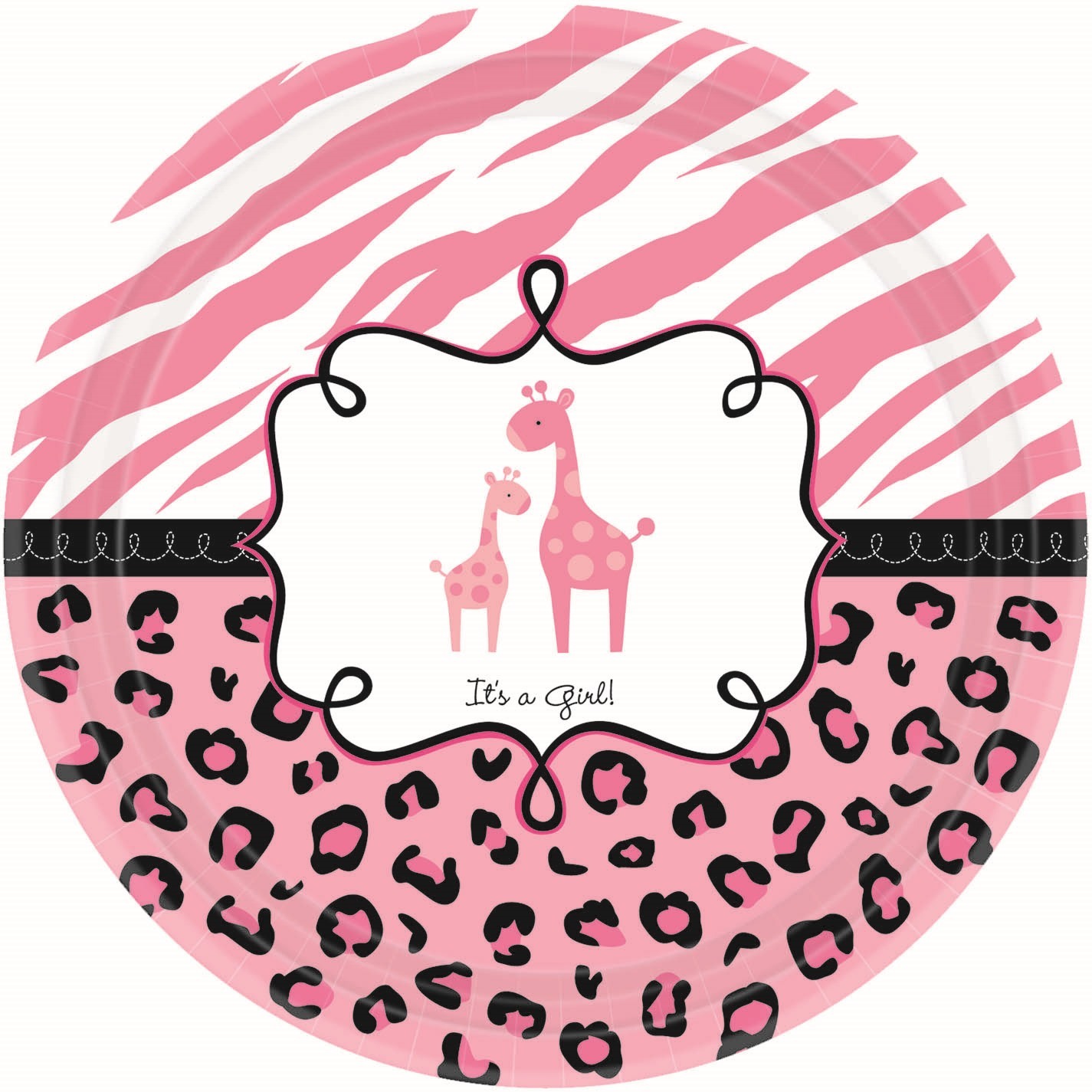 Sweet Safari Girl Large Paper Plates (Value Pack of 18)