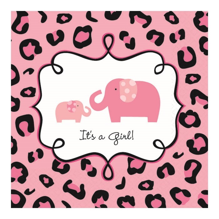 Sweet Safari Girl Small Napkins / Serviettes (Value Pack of 36)