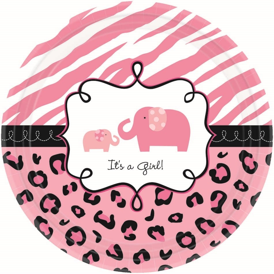 Sweet Safari Girl Small Paper Plates (Value Pack of 18)