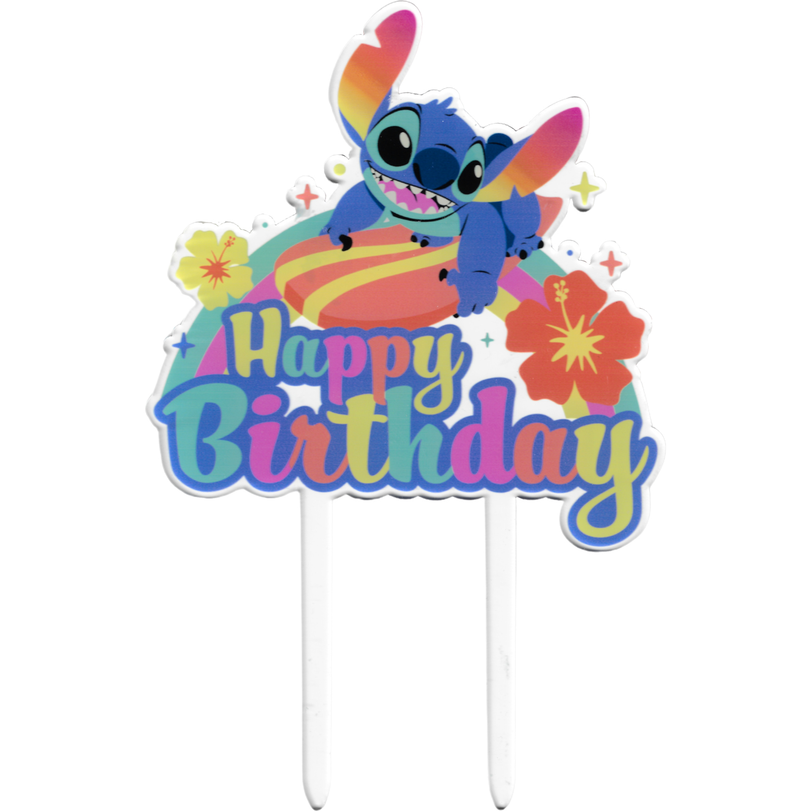 Lilo & Stitch Happy Birthday Acrylic Cake Topper